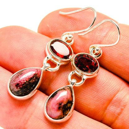 Rhodonite Earrings handcrafted by Ana Silver Co - EARR414828