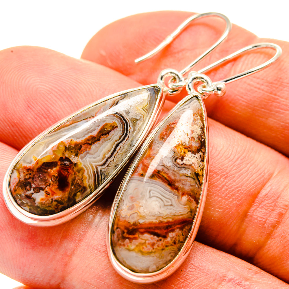 Crazy Lace Agate Earrings handcrafted by Ana Silver Co - EARR414831
