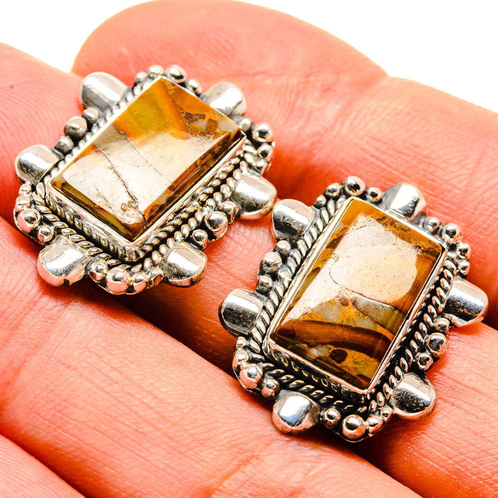 Bamboo Jasper Earrings handcrafted by Ana Silver Co - EARR414855