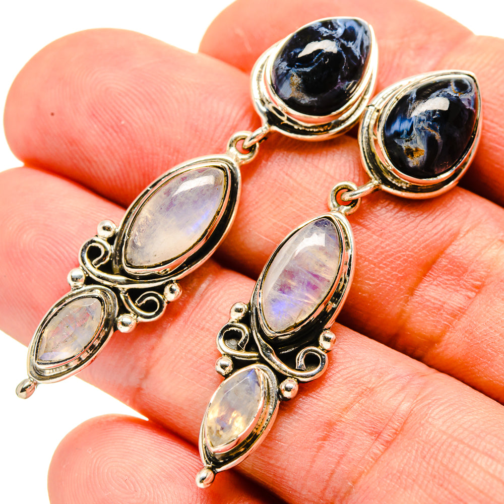 Rainbow Moonstone Earrings handcrafted by Ana Silver Co - EARR414861