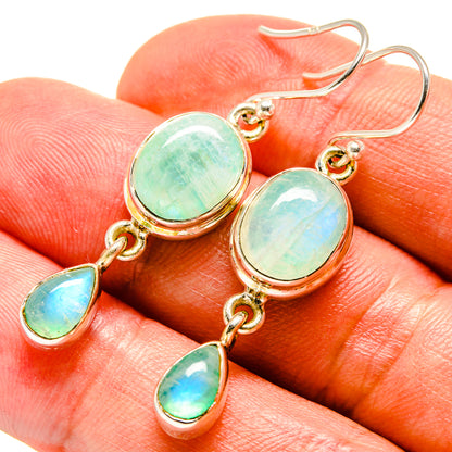 Green Moonstone Earrings handcrafted by Ana Silver Co - EARR414866