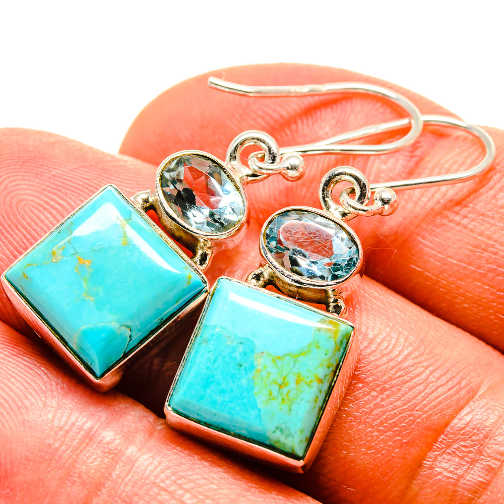 Arizona Turquoise Earrings handcrafted by Ana Silver Co - EARR414868