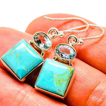 Arizona Turquoise Earrings handcrafted by Ana Silver Co - EARR414868
