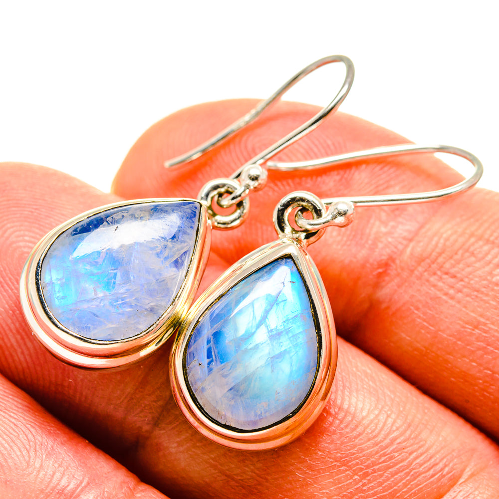 Rainbow Moonstone Earrings handcrafted by Ana Silver Co - EARR414869