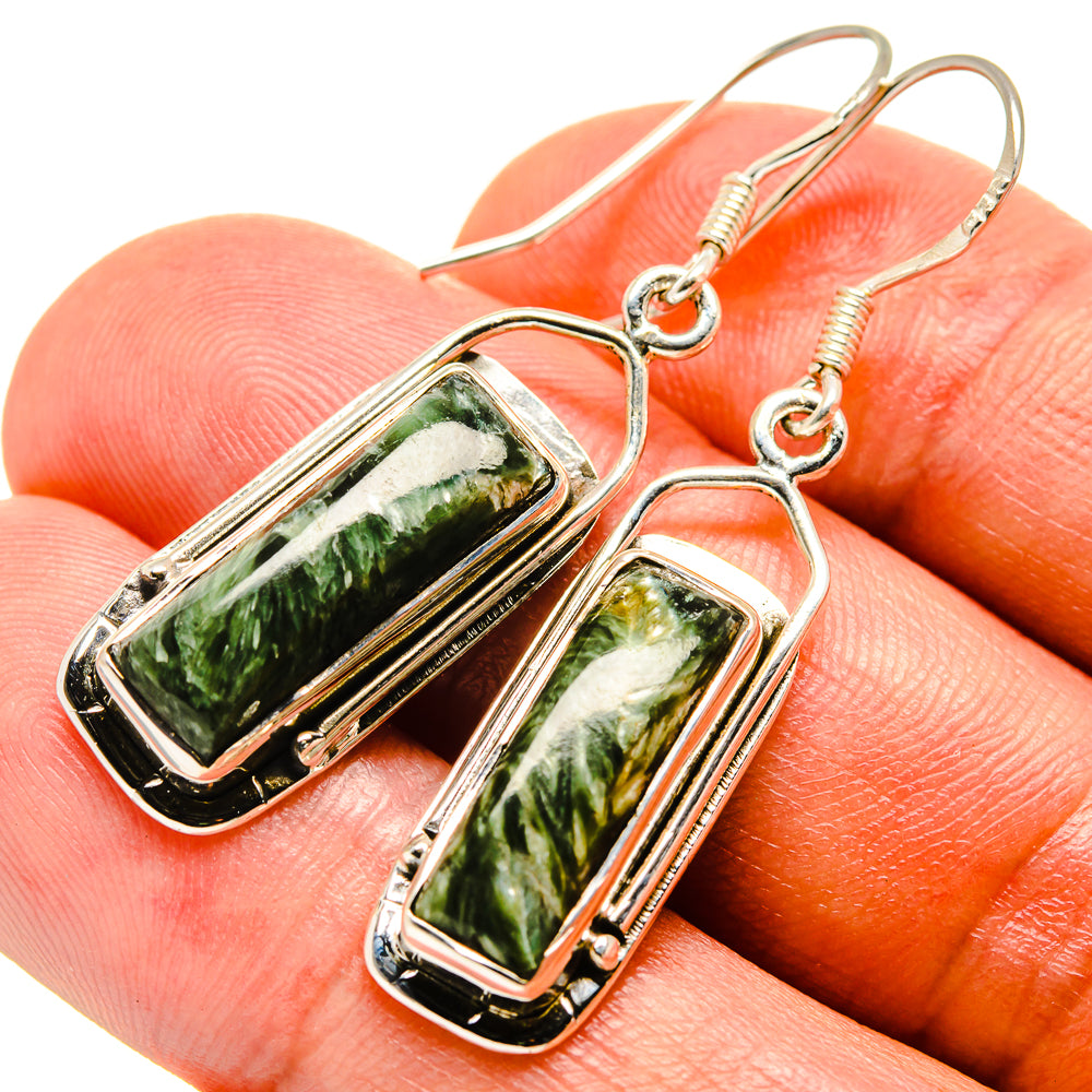 Seraphinite Earrings handcrafted by Ana Silver Co - EARR414870