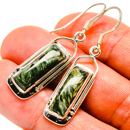 Seraphinite Earrings handcrafted by Ana Silver Co - EARR414870