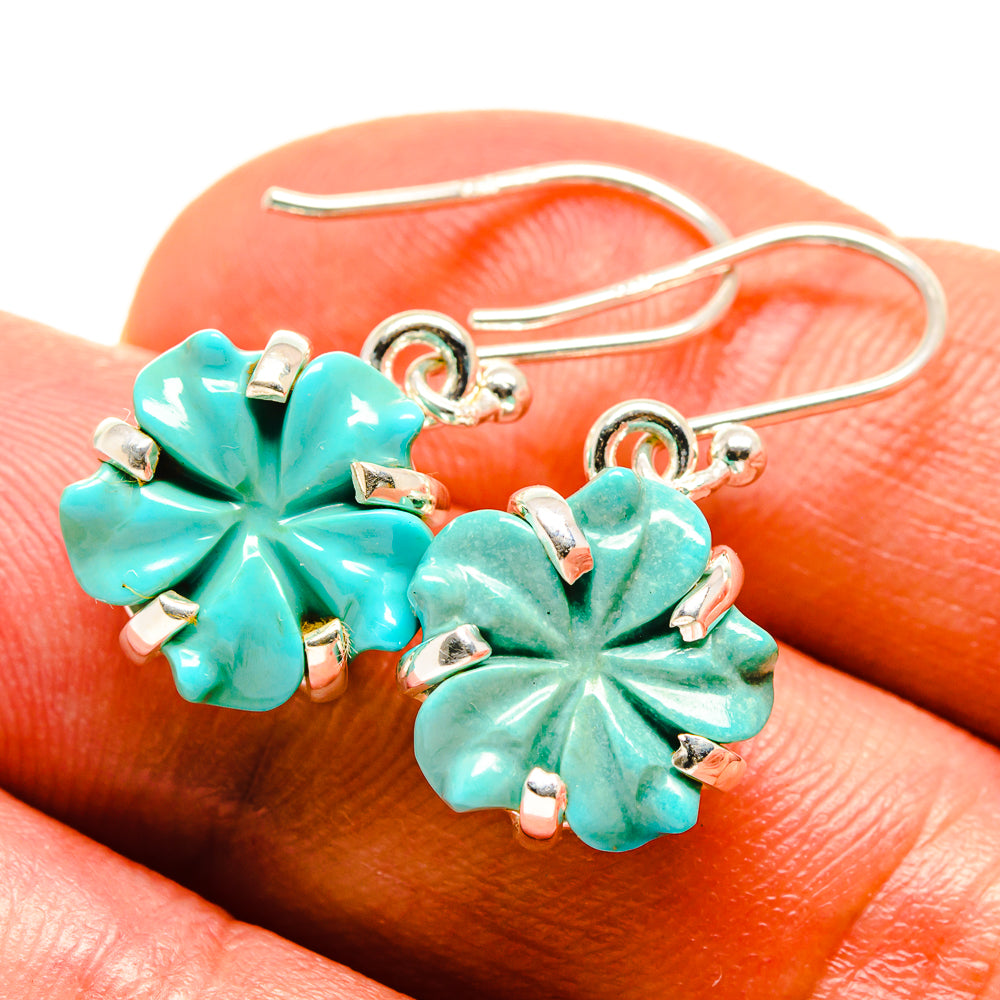 Arizona Turquoise Earrings handcrafted by Ana Silver Co - EARR414872