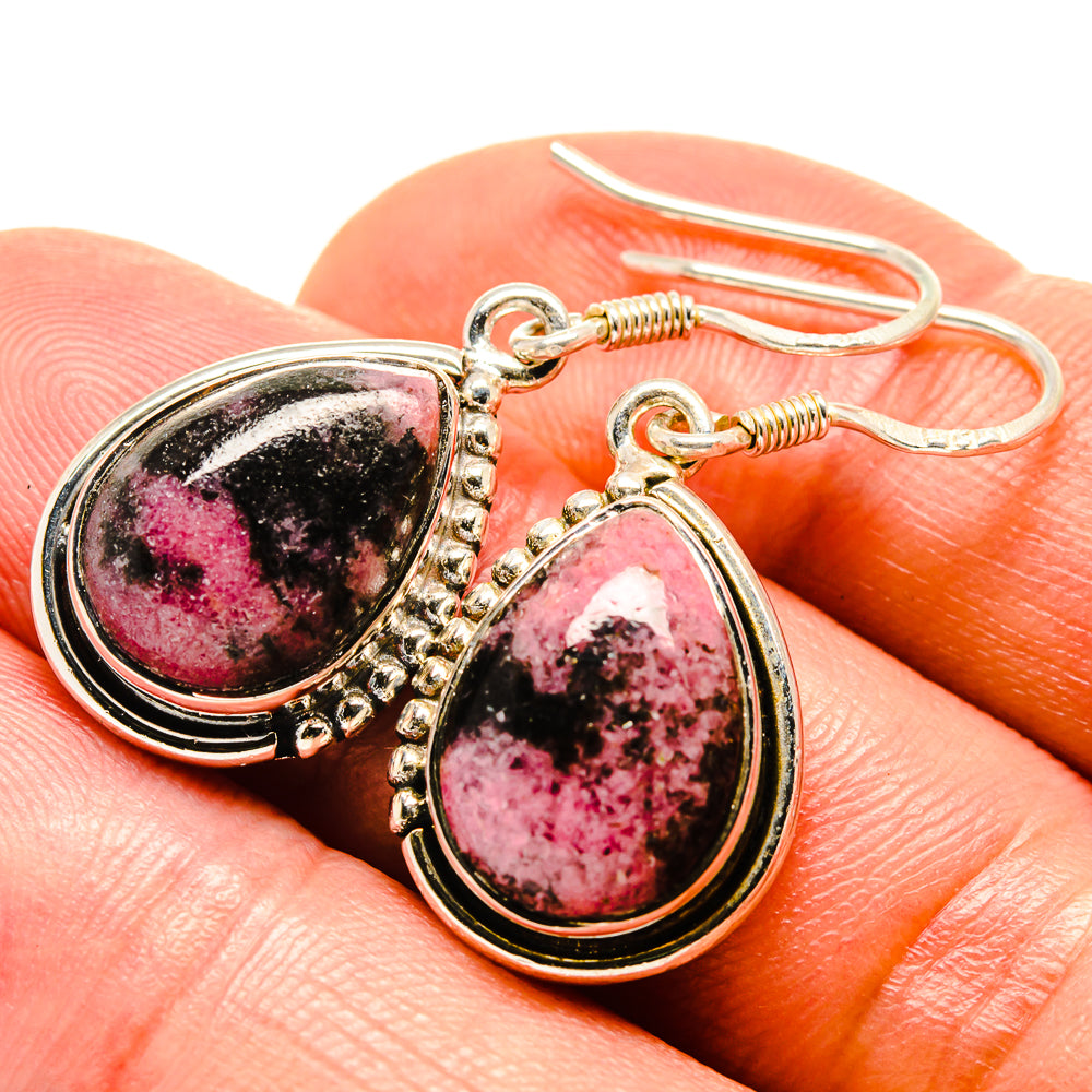 Rhodonite Earrings handcrafted by Ana Silver Co - EARR414876