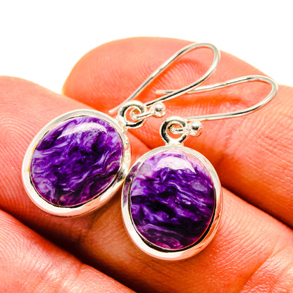 Charoite Earrings handcrafted by Ana Silver Co - EARR414882