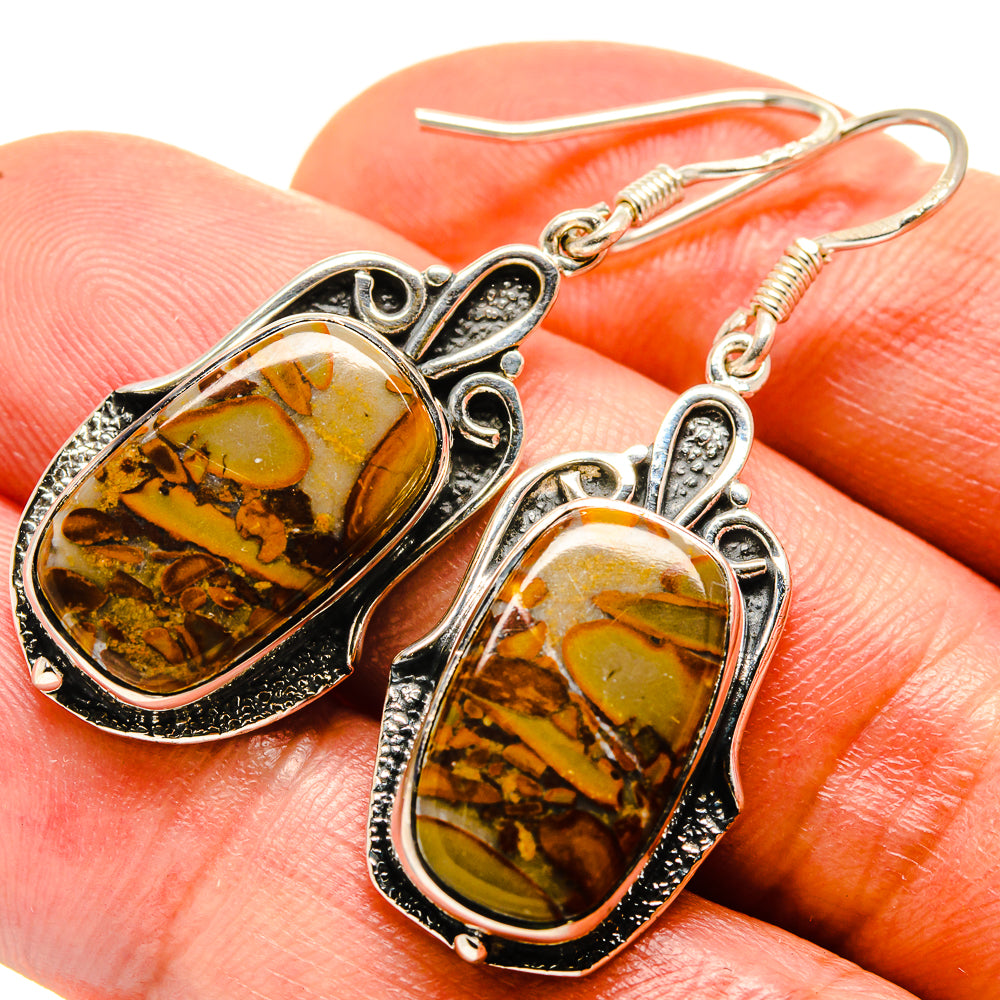 Bamboo Jasper Earrings handcrafted by Ana Silver Co - EARR414885