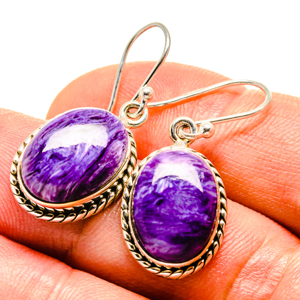 Charoite Earrings handcrafted by Ana Silver Co - EARR414890