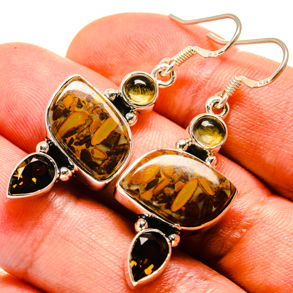 Bamboo Jasper Earrings handcrafted by Ana Silver Co - EARR414891