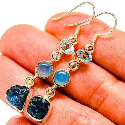 Blue Fluorite Earrings handcrafted by Ana Silver Co - EARR414904