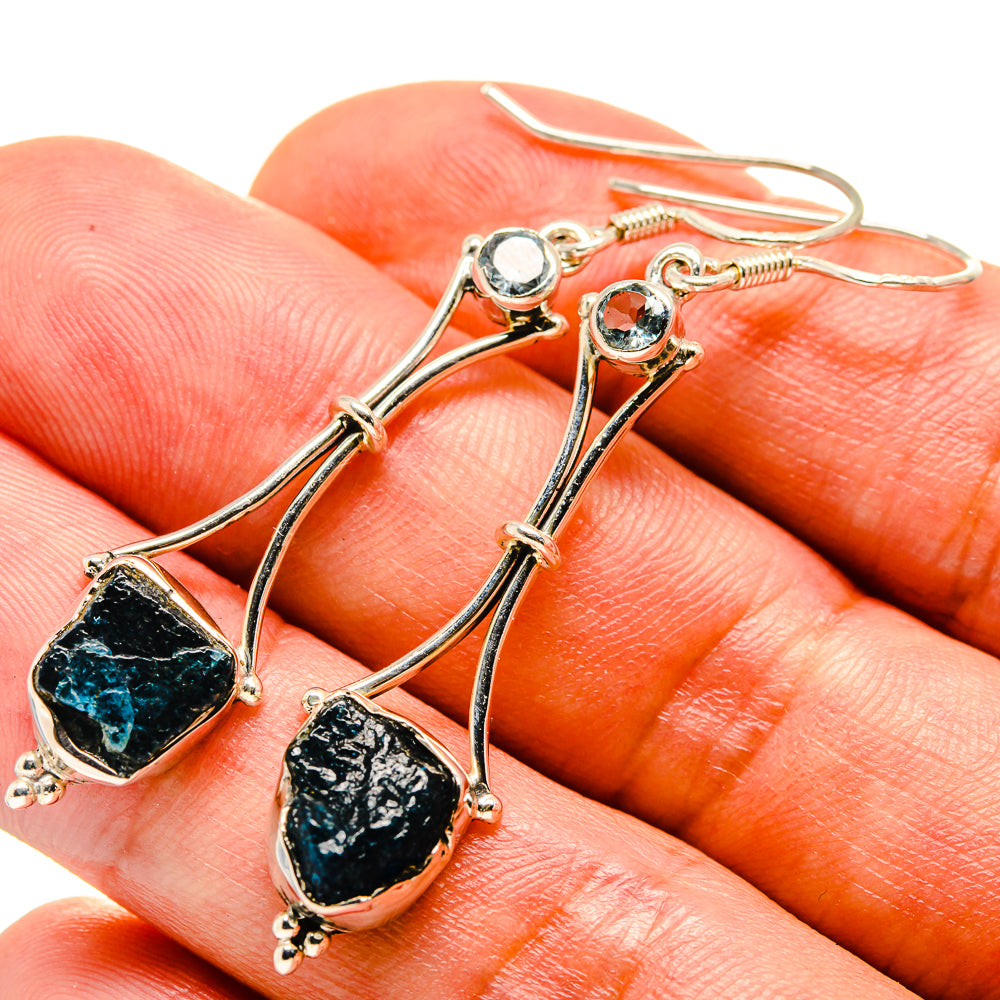 Blue Fluorite Earrings handcrafted by Ana Silver Co - EARR414906