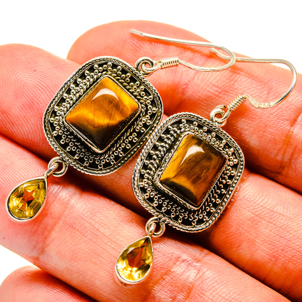 Tiger Eye Earrings handcrafted by Ana Silver Co - EARR414911
