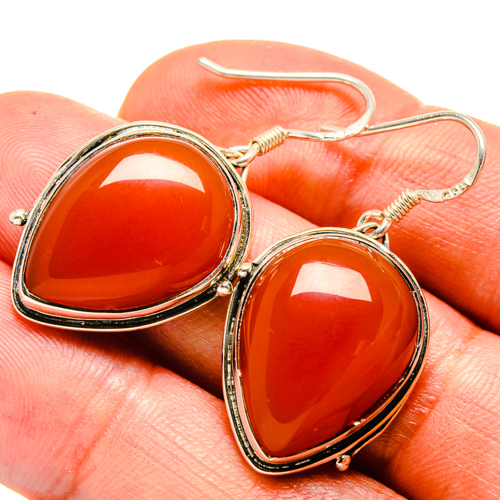 Red Onyx Earrings handcrafted by Ana Silver Co - EARR414926