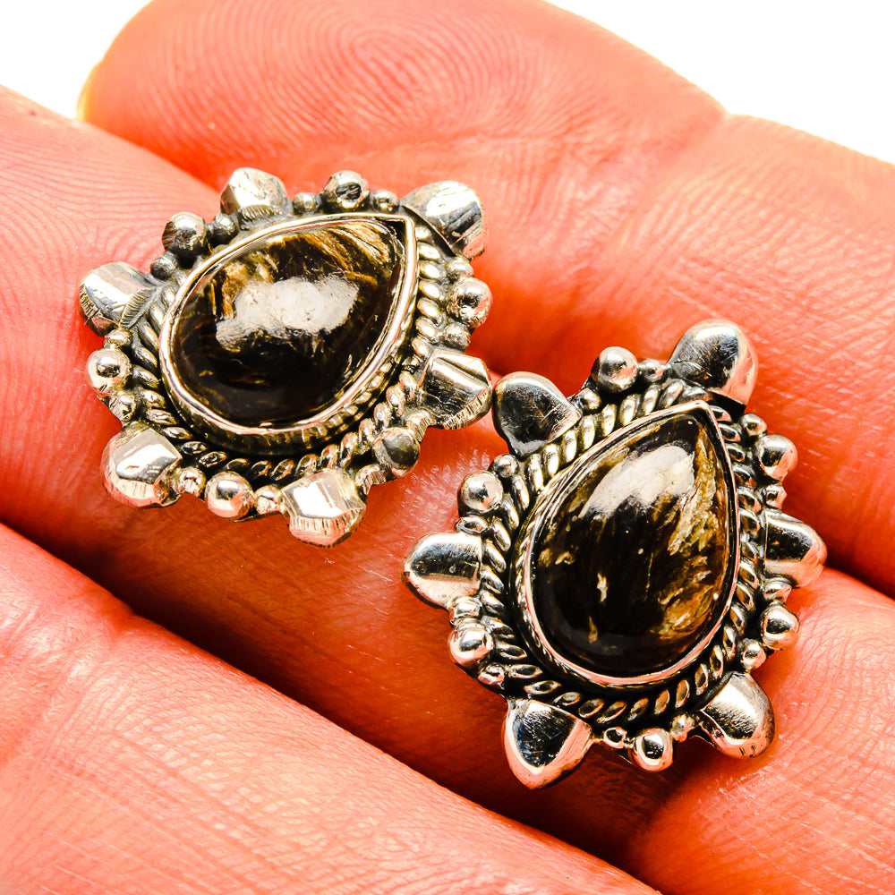 Golden Seraphinite Earrings handcrafted by Ana Silver Co - EARR414929