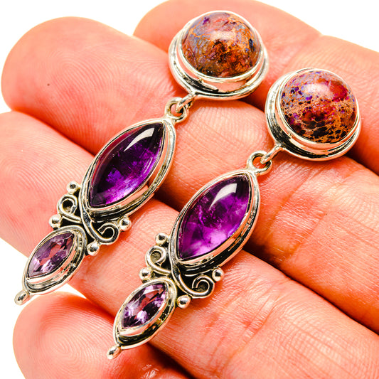 Spider Web Obsidian Earrings handcrafted by Ana Silver Co - EARR414943