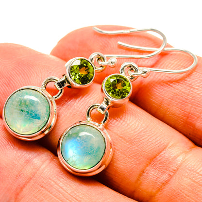 Green Moonstone Earrings handcrafted by Ana Silver Co - EARR414944