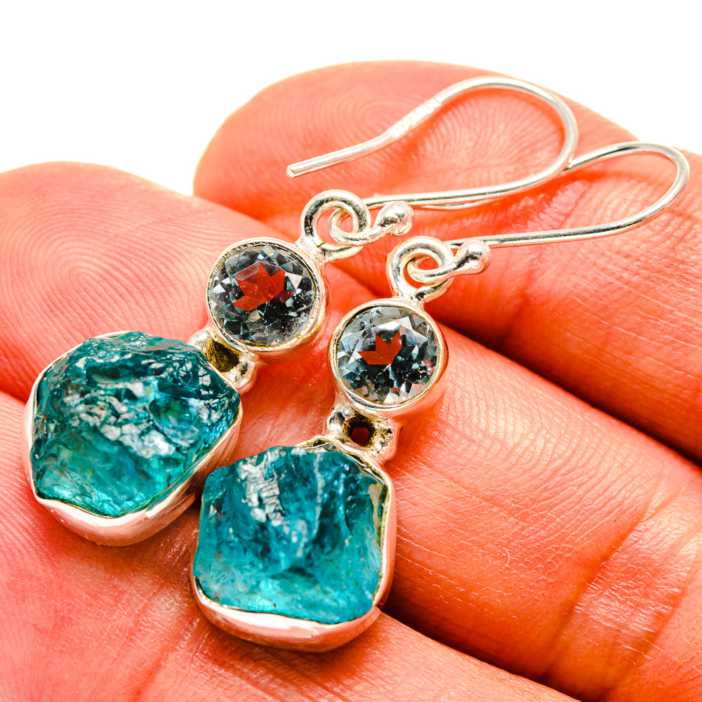 Blue Fluorite Earrings handcrafted by Ana Silver Co - EARR414945