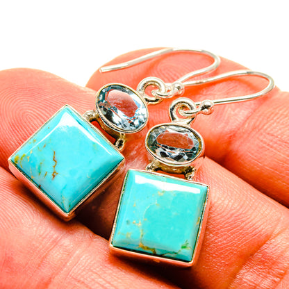 Arizona Turquoise Earrings handcrafted by Ana Silver Co - EARR414951