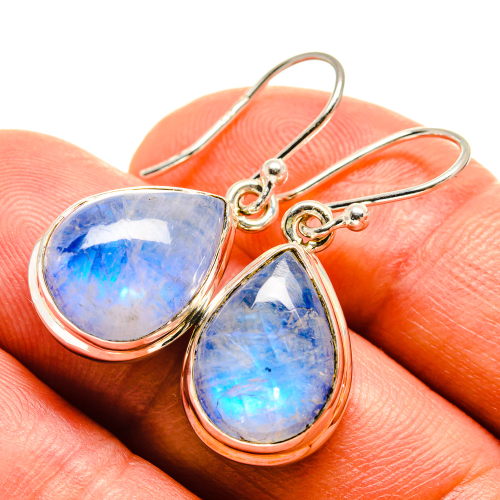 Rainbow Moonstone Earrings handcrafted by Ana Silver Co - EARR414952