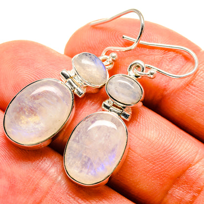 Rainbow Moonstone Earrings handcrafted by Ana Silver Co - EARR414957
