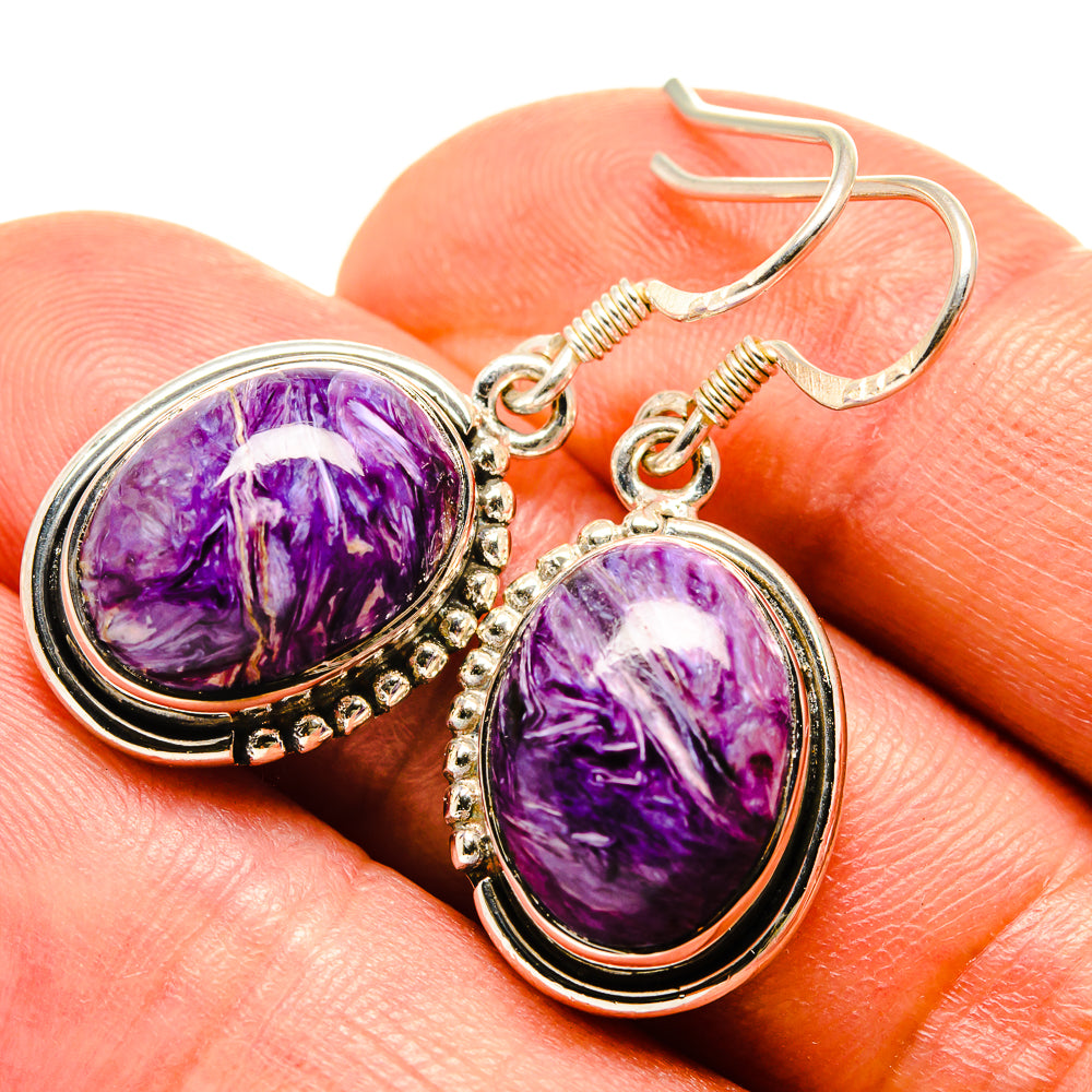 Charoite Earrings handcrafted by Ana Silver Co - EARR414964