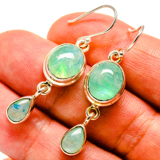 Green Moonstone Earrings handcrafted by Ana Silver Co - EARR414967