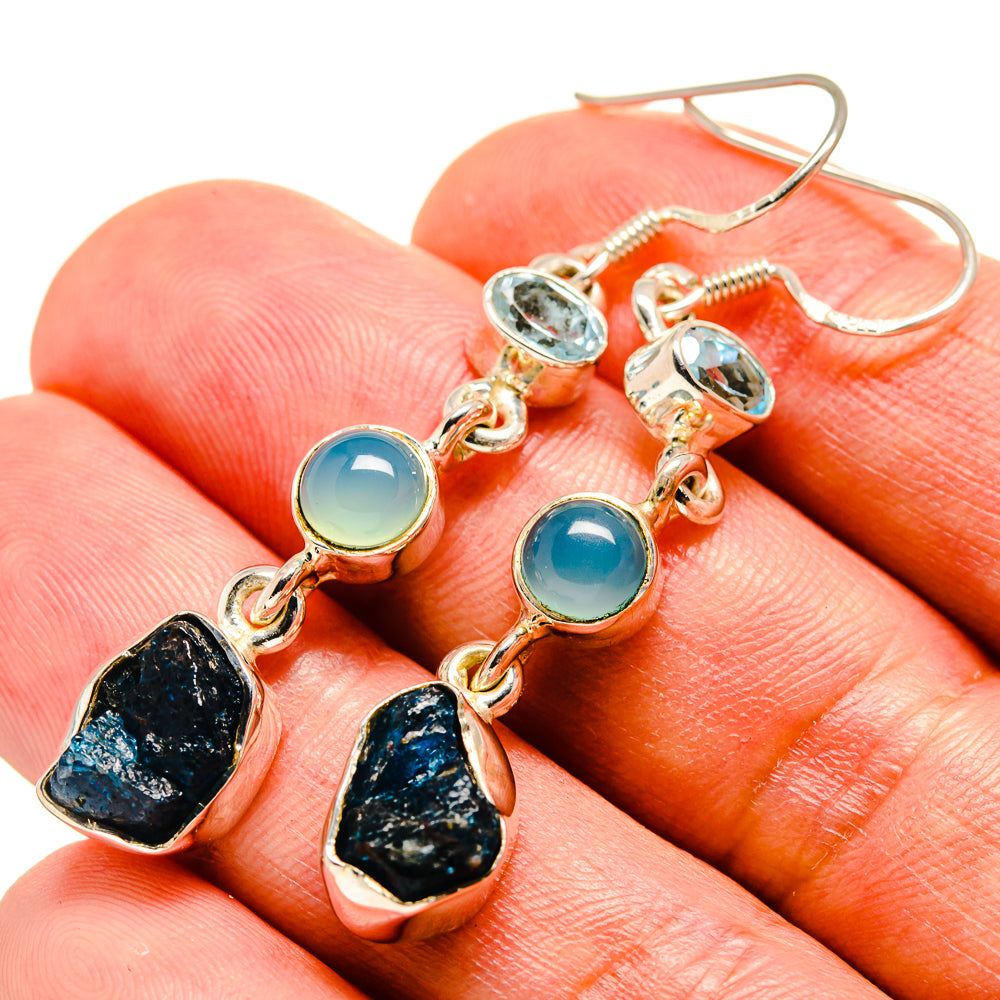 Blue Fluorite Earrings handcrafted by Ana Silver Co - EARR414978
