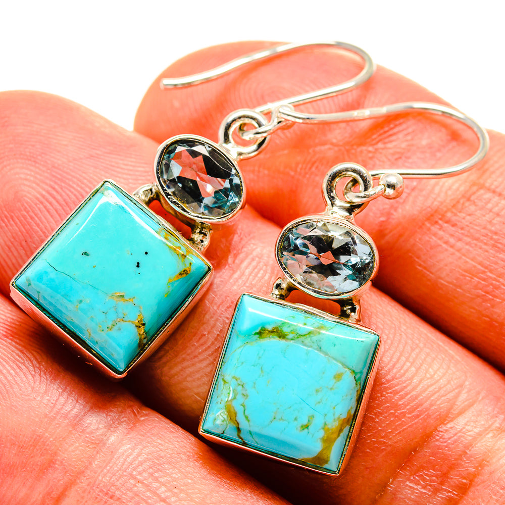 Arizona Turquoise Earrings handcrafted by Ana Silver Co - EARR414984