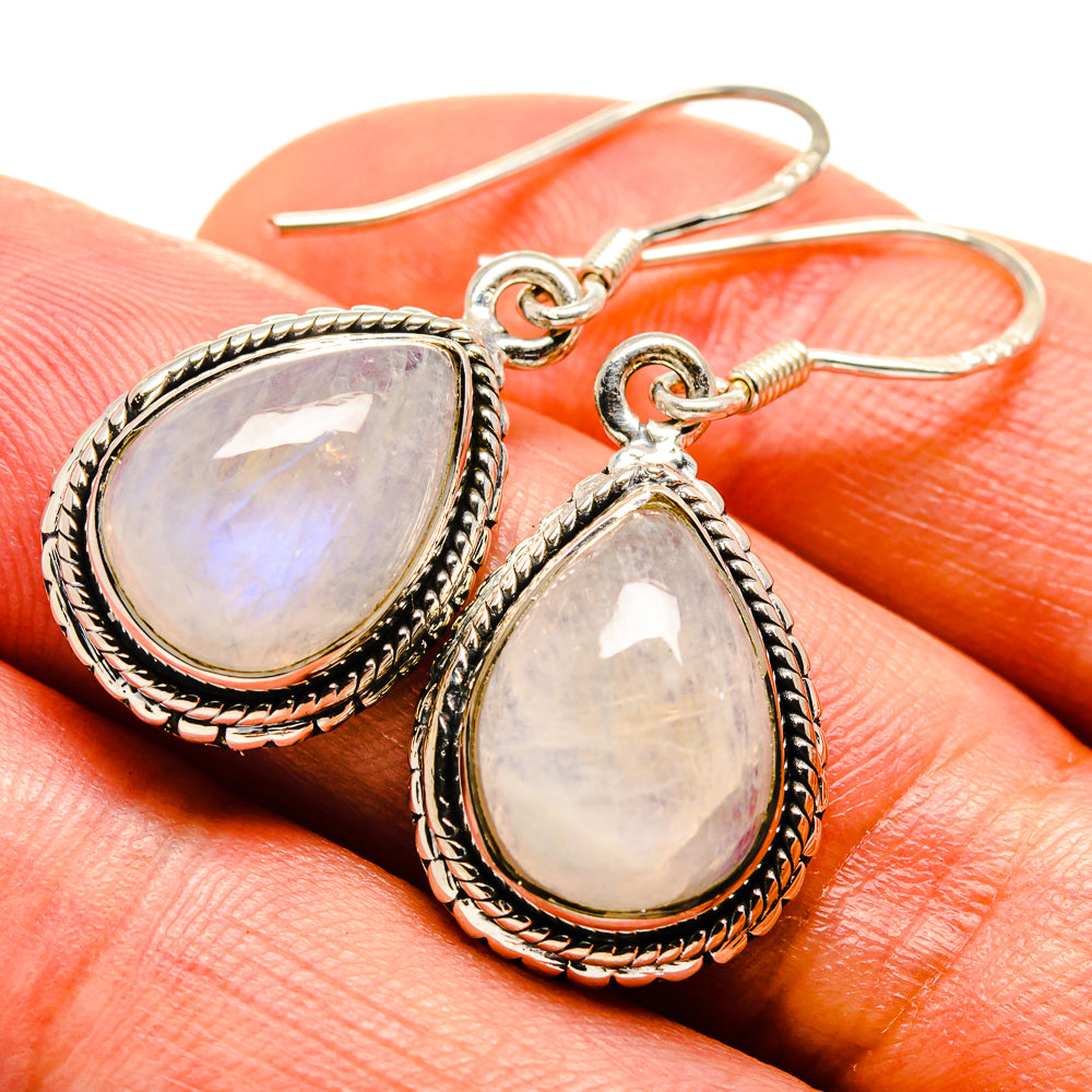 Rainbow Moonstone Earrings handcrafted by Ana Silver Co - EARR414990