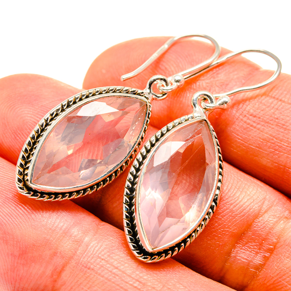 Rose Quartz Earrings handcrafted by Ana Silver Co - EARR414991
