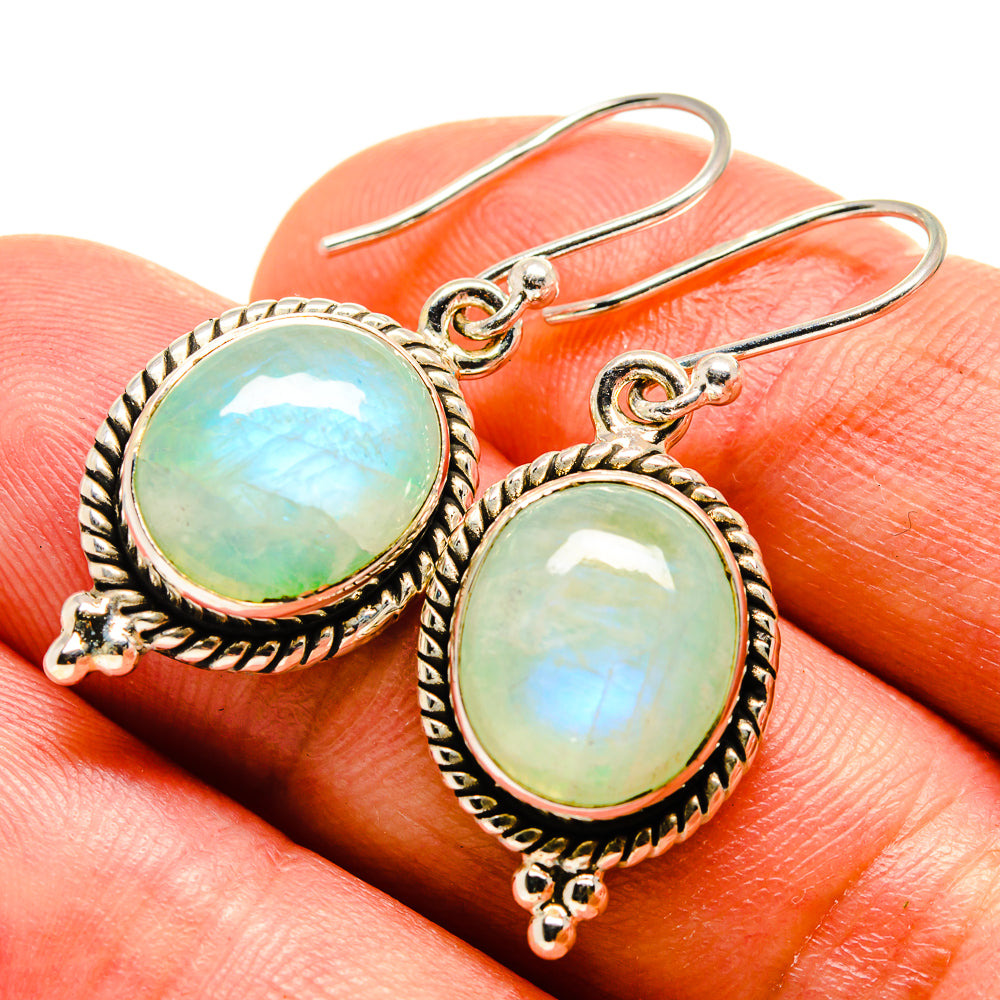 Green Moonstone Earrings handcrafted by Ana Silver Co - EARR414992
