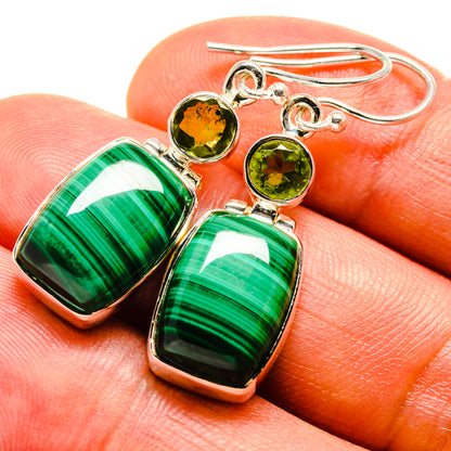 Malachite Earrings handcrafted by Ana Silver Co - EARR414994