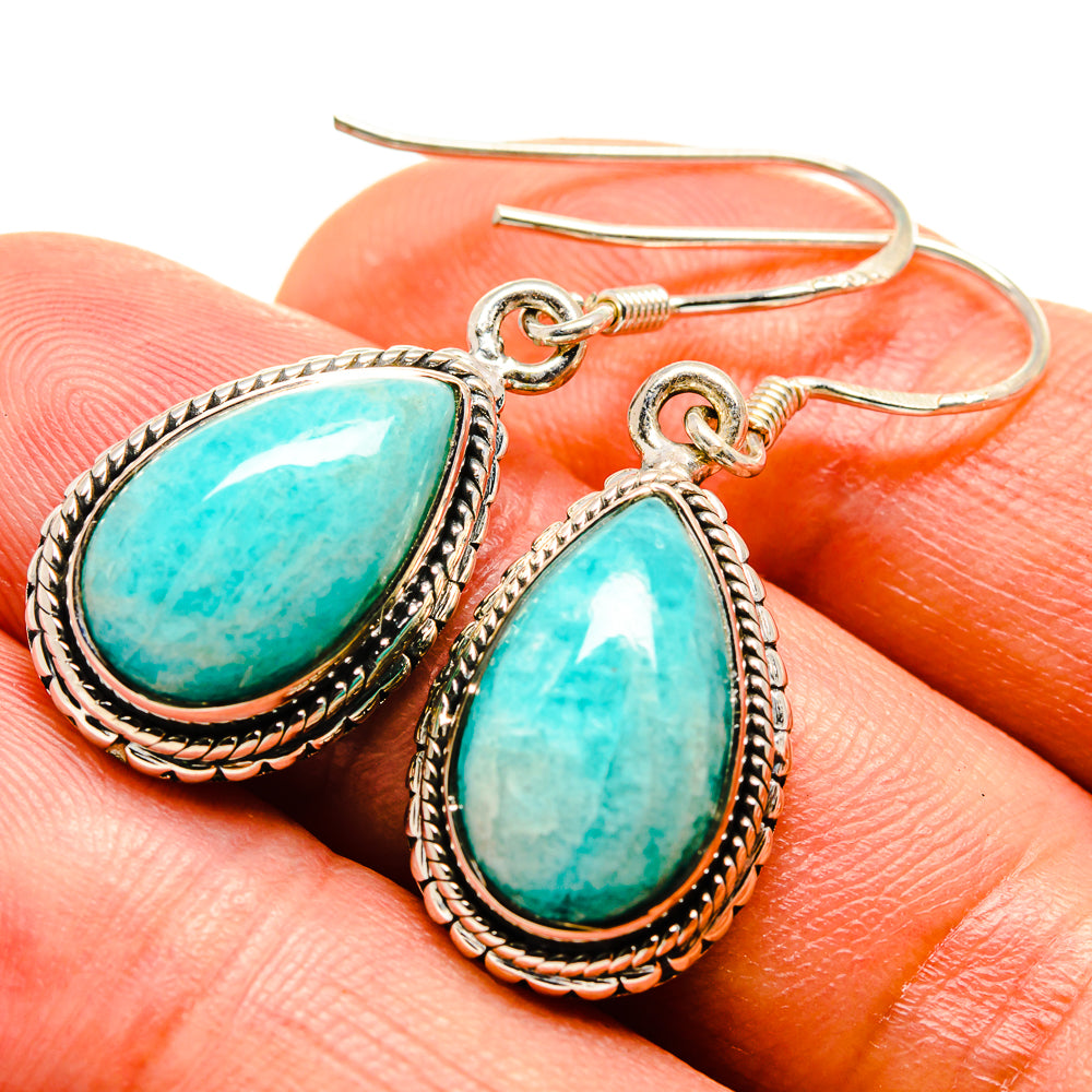 Amazonite Earrings handcrafted by Ana Silver Co - EARR414997
