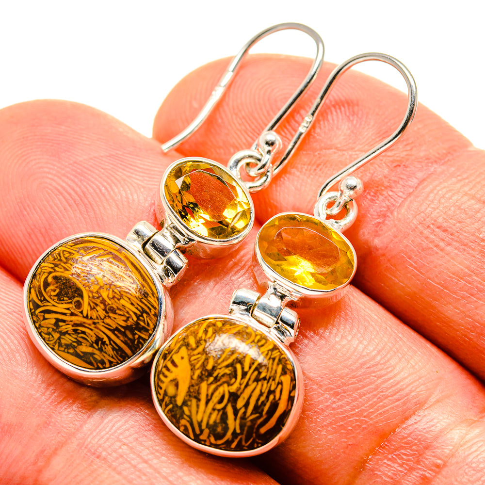 Bamboo Jasper Earrings handcrafted by Ana Silver Co - EARR415003