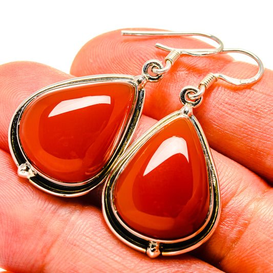 Red Onyx Earrings handcrafted by Ana Silver Co - EARR415006