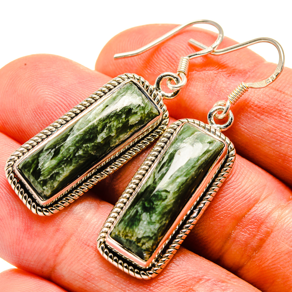 Seraphinite Earrings handcrafted by Ana Silver Co - EARR415008