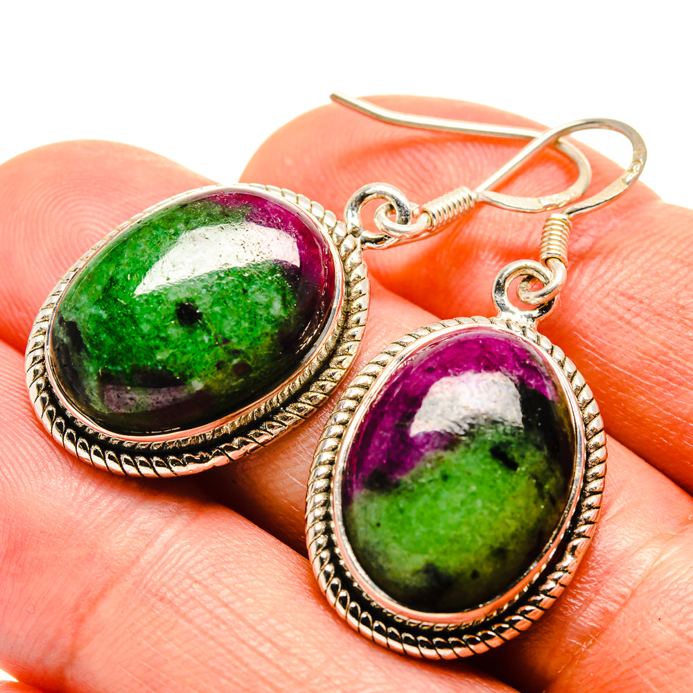 Ruby Zoisite Earrings handcrafted by Ana Silver Co - EARR415016