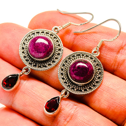 Star Ruby Earrings handcrafted by Ana Silver Co - EARR415019