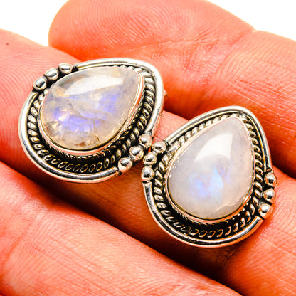 Rainbow Moonstone Earrings handcrafted by Ana Silver Co - EARR415021