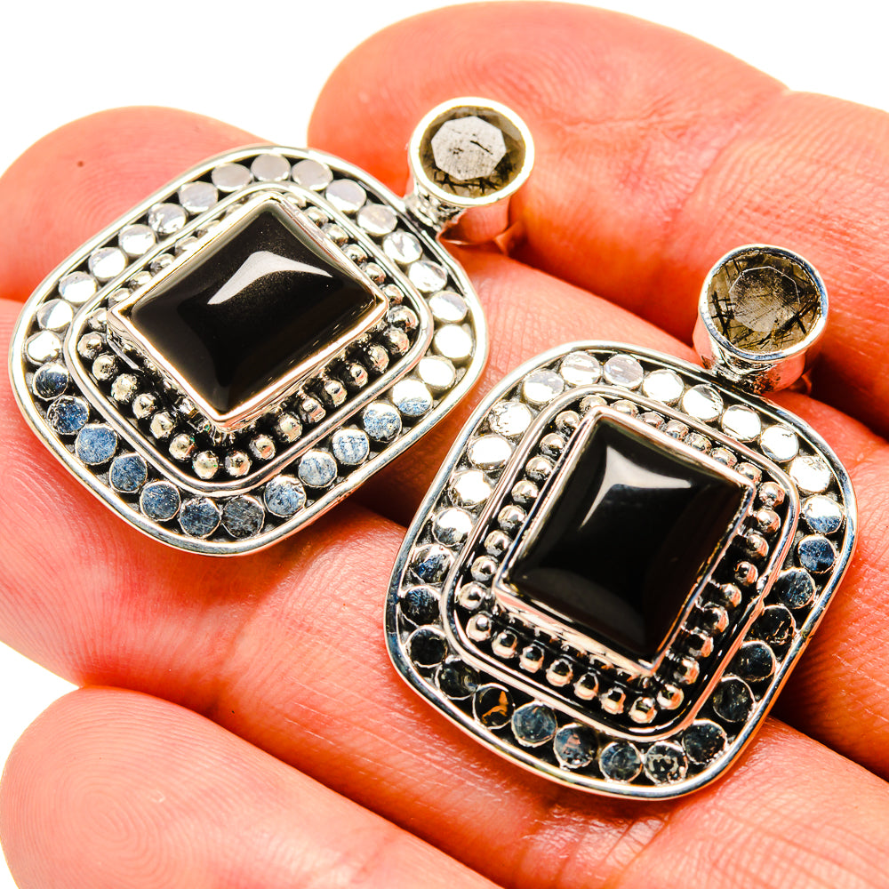 Black Onyx Earrings handcrafted by Ana Silver Co - EARR415022