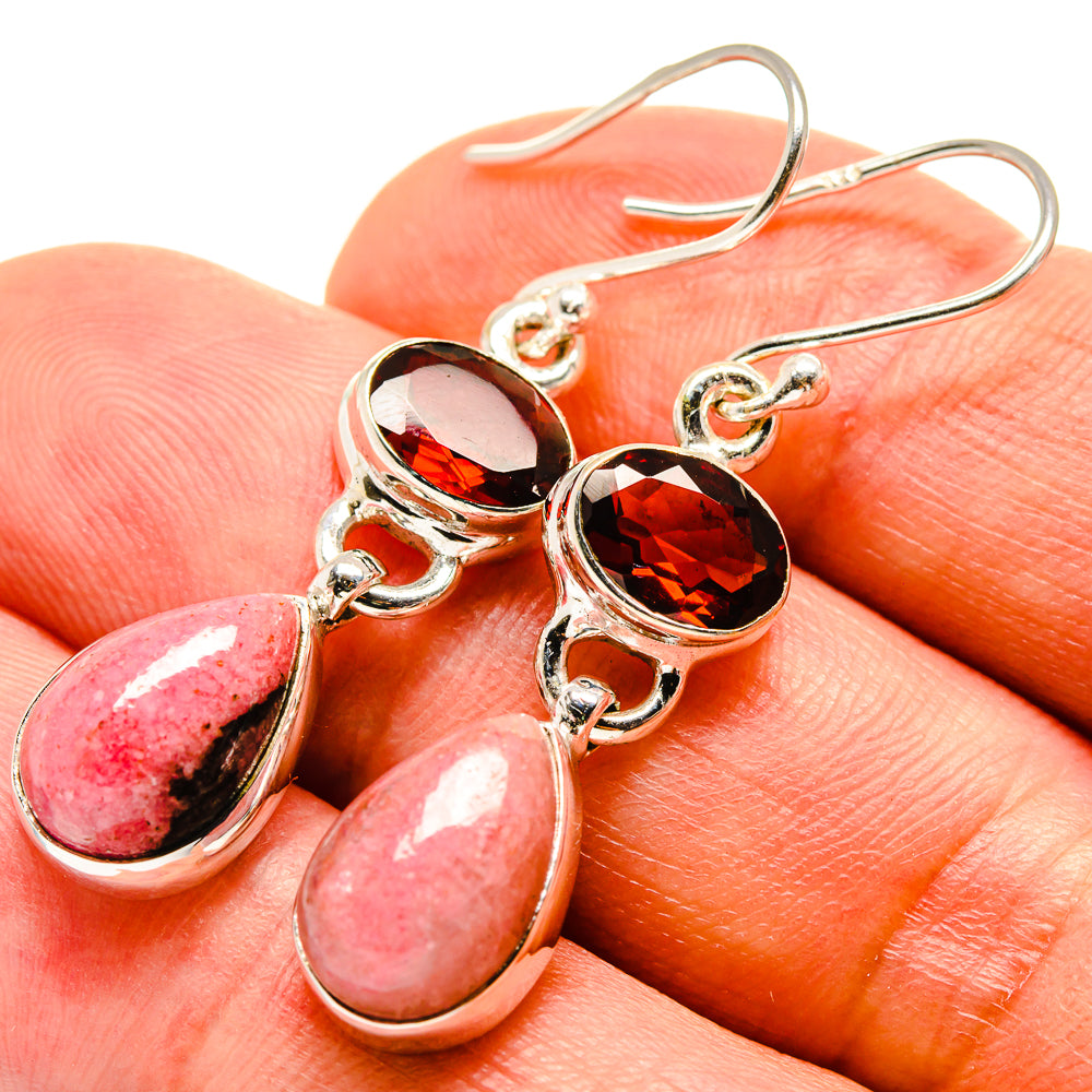 Rhodonite Earrings handcrafted by Ana Silver Co - EARR415045
