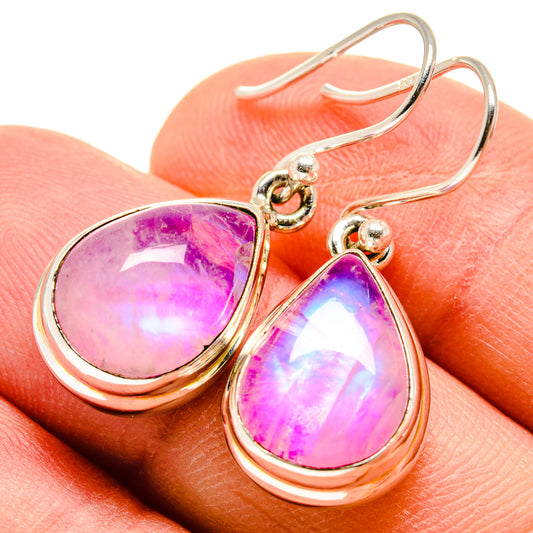 Pink Moonstone Earrings handcrafted by Ana Silver Co - EARR415057