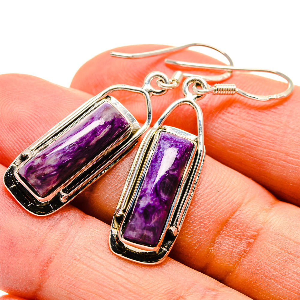 Charoite Earrings handcrafted by Ana Silver Co - EARR415058