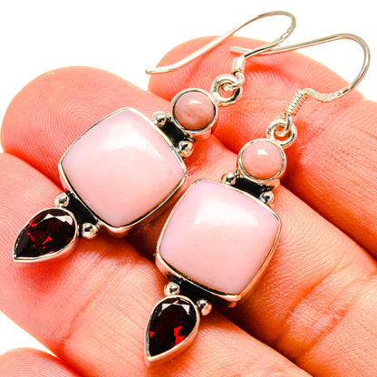 Pink Opal Earrings handcrafted by Ana Silver Co - EARR415069
