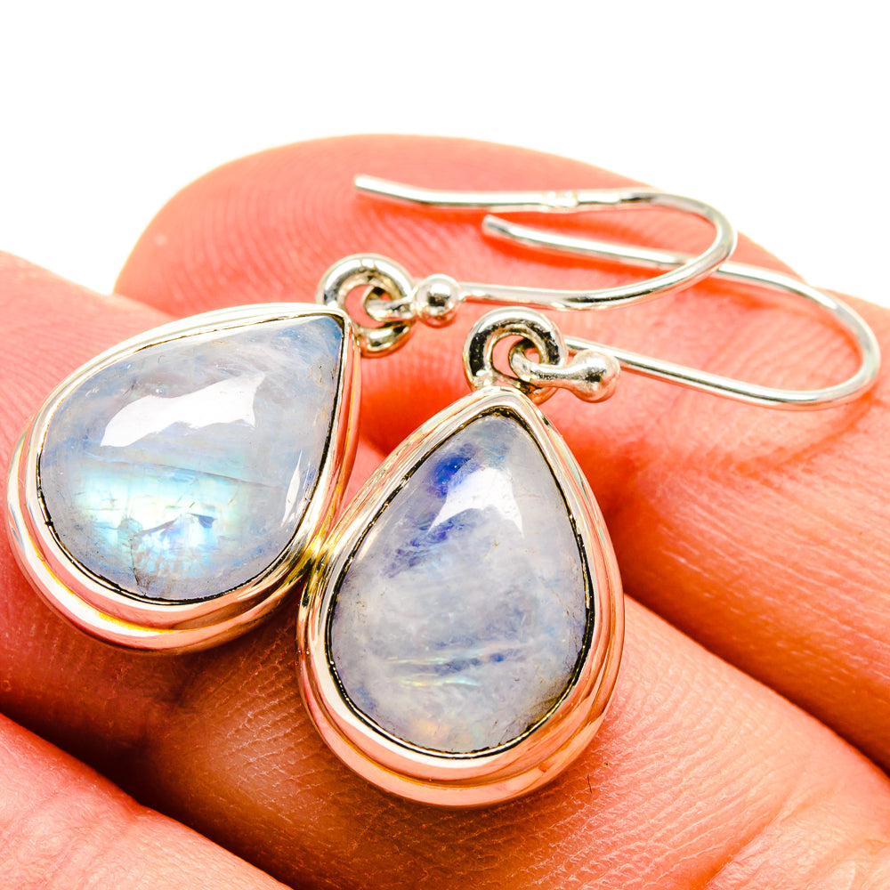 Rainbow Moonstone Earrings handcrafted by Ana Silver Co - EARR415072