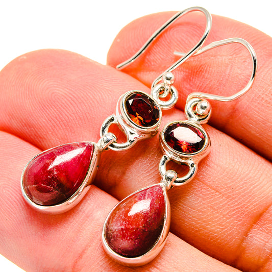 Pink Agate Earrings handcrafted by Ana Silver Co - EARR415075