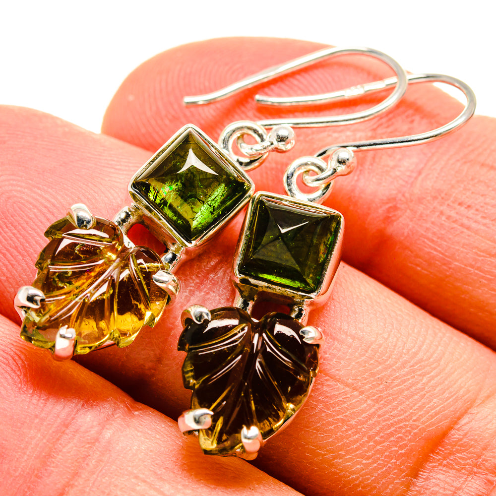 Green Tourmaline Earrings handcrafted by Ana Silver Co - EARR415079